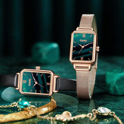 Relógio Feminino de Luxo com Quartzo Quadrado