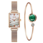 Relógio Feminino de Luxo com Quartzo Quadrado